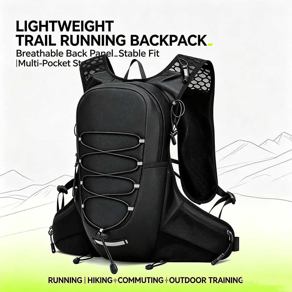 Reflective Vest Cycling - Hydrations-Laufrucksack Leichter Wasserdichter Wanderwestenrucksack mit Reflektorstreifen