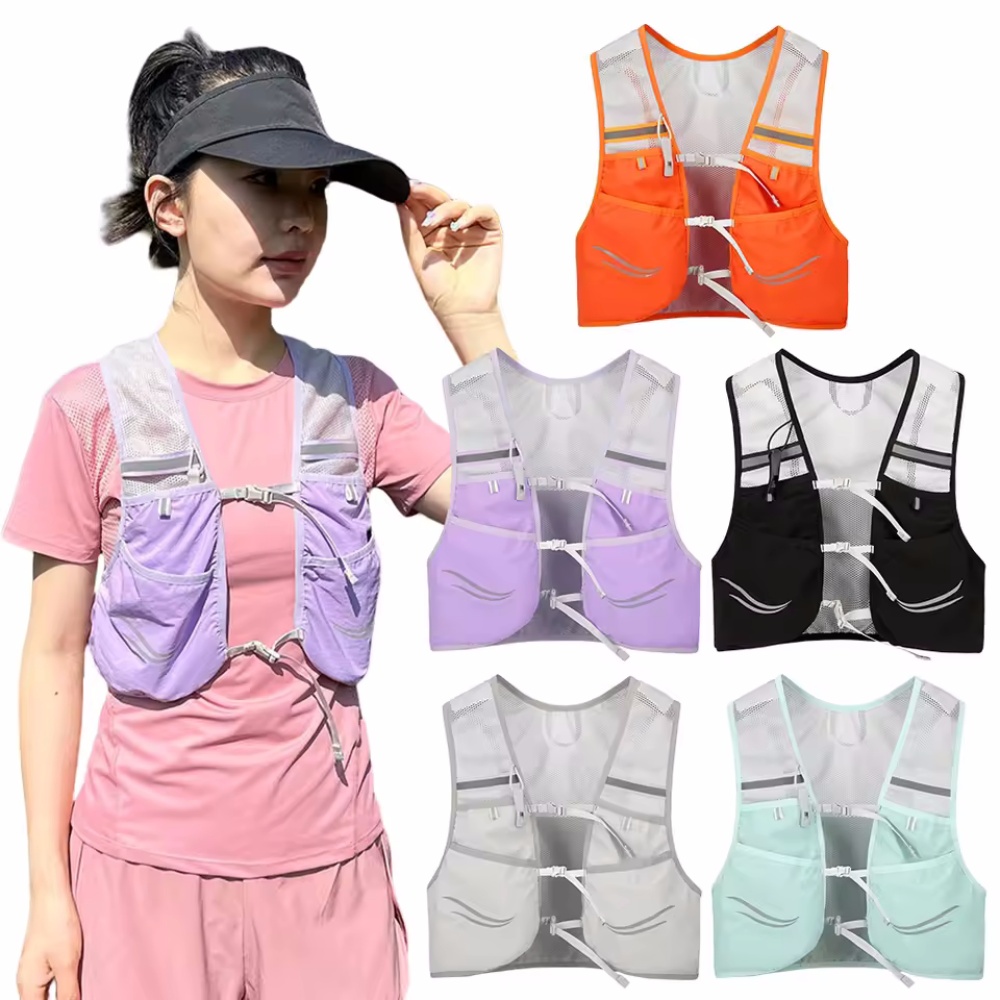 Reflective Vest Cycling - Reflektierende Laufweste Hydratation Lauf Brusttasche Ultraleichte