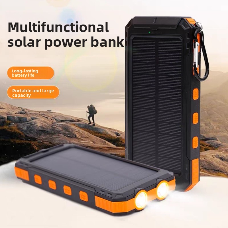 Usb Charger Dynamo - Solar-Powerbank Wasserdichtes Tragbares Outdoor-Ladegerät mit Campinglicht