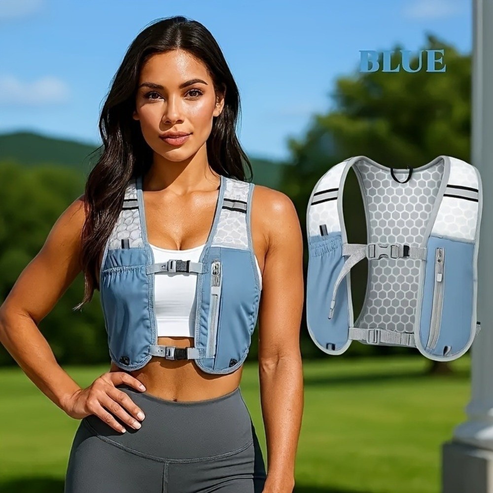 Reflective Vest Cycling - Wasserdichte Nylon-Laufweste mit Flaschenhalterung, leicht, mit