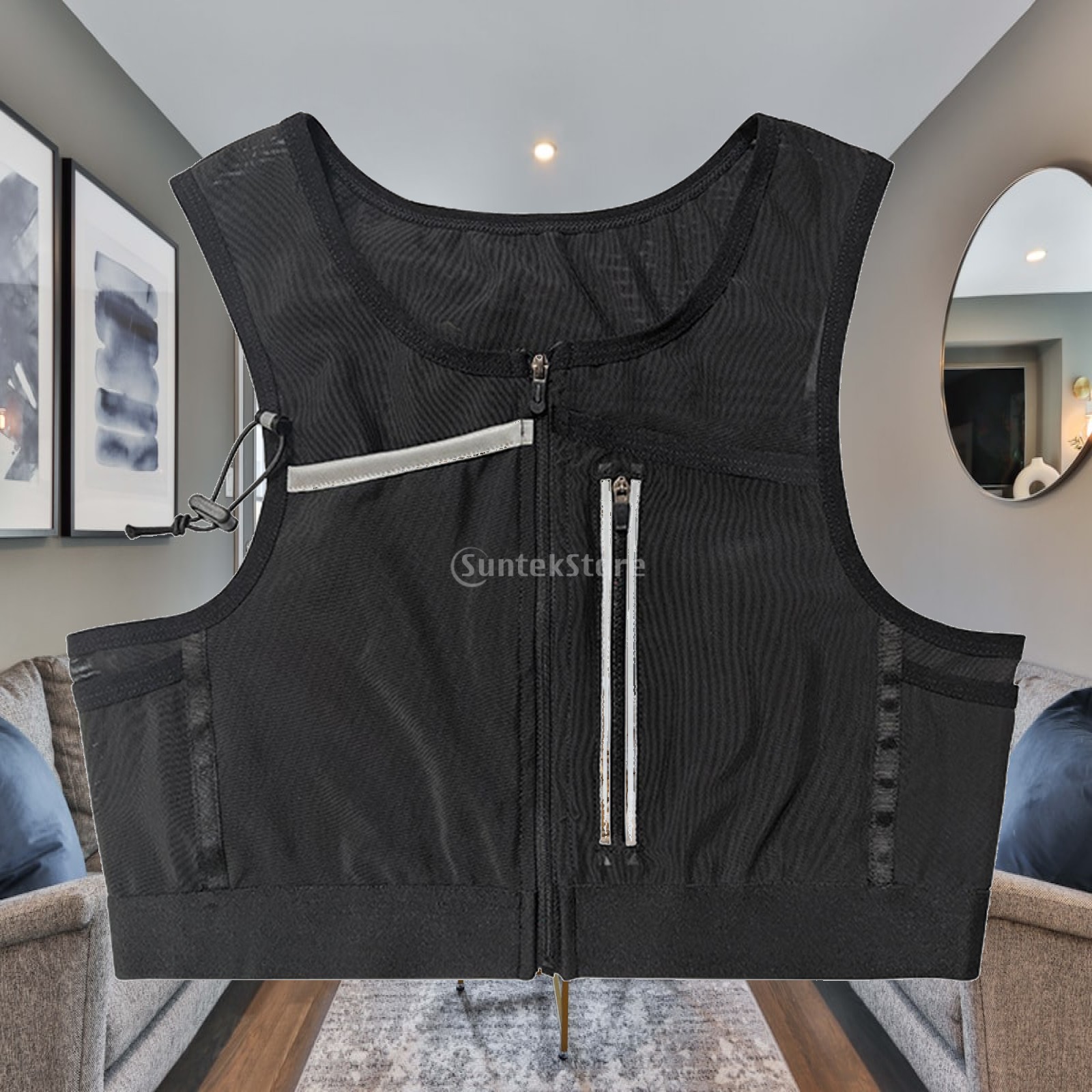 Reflective Vest Cycling - Laufweste mit Tasche, Brusttasche, reflektierende Sporttasche