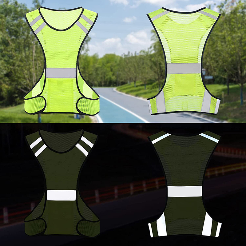 Reflective Vest Cycling - Sichtbare fluoreszierende Netz-Reflexions-Sicherheitsweste, atmungsaktive leichte Schutzweste