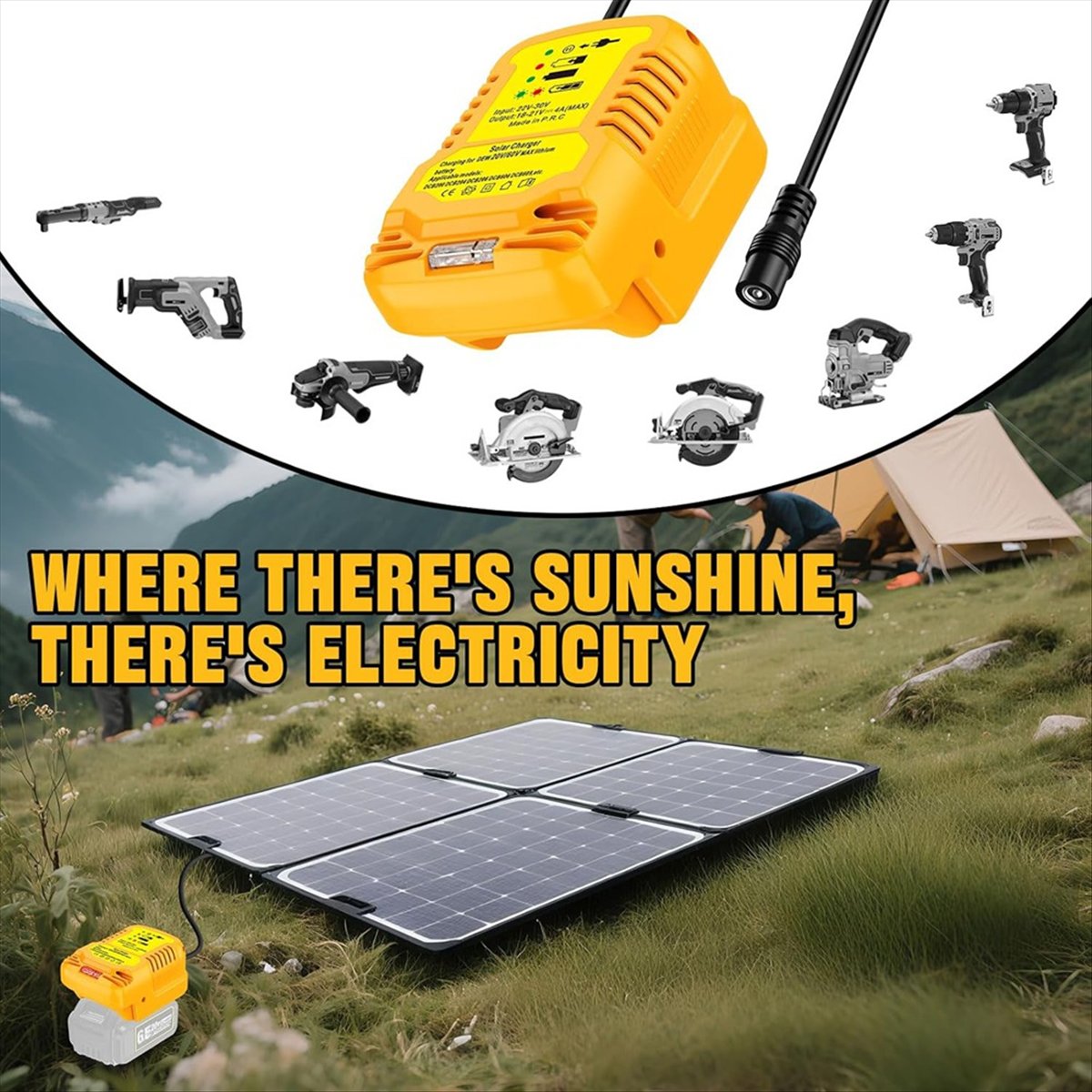 Solar-Ladeadapter für Dewalt 2 – Usb Charger Dynamo Bewertung und Preis