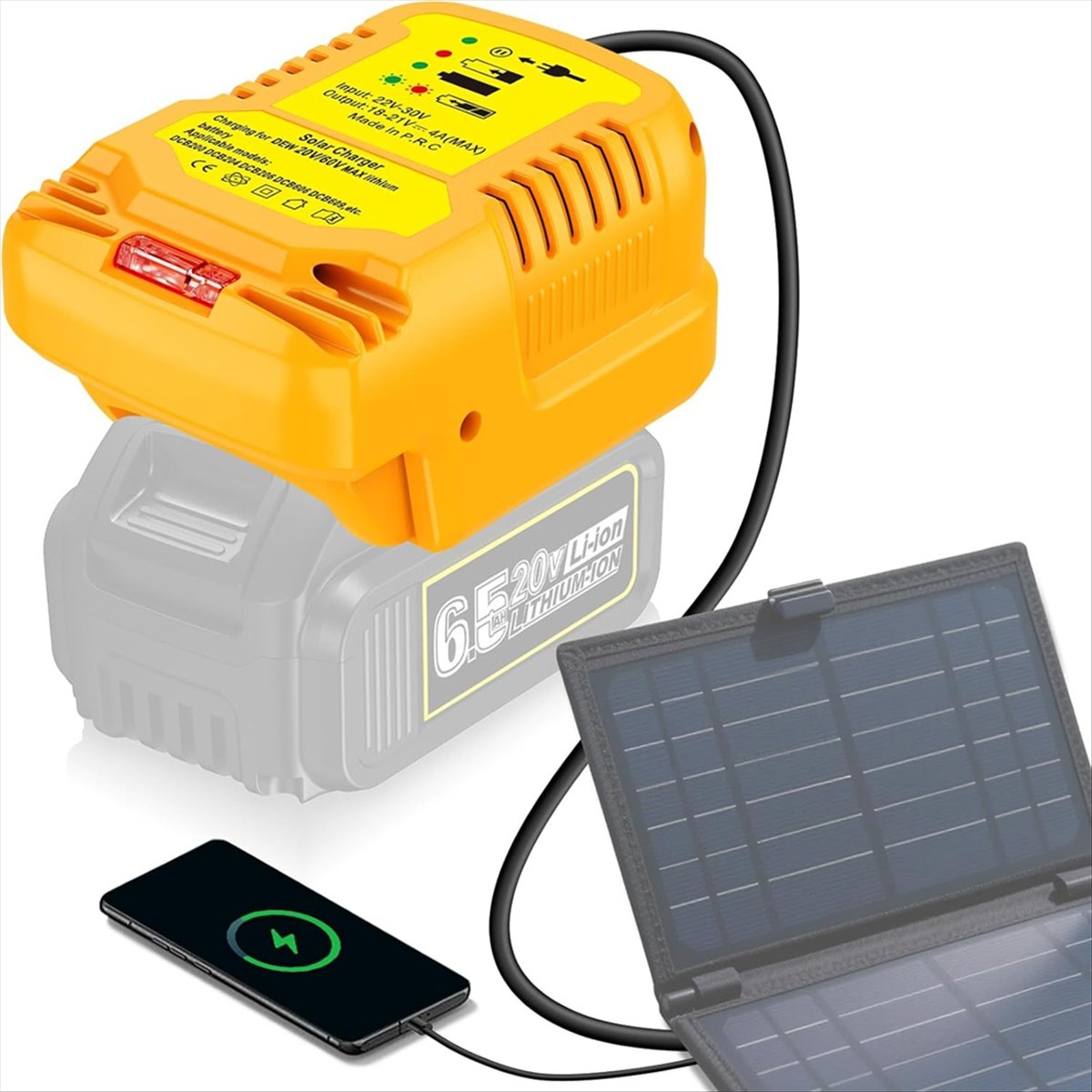 Solar-Ladeadapter für Dewalt 2 – Usb Charger Dynamo Bewertung und Preis