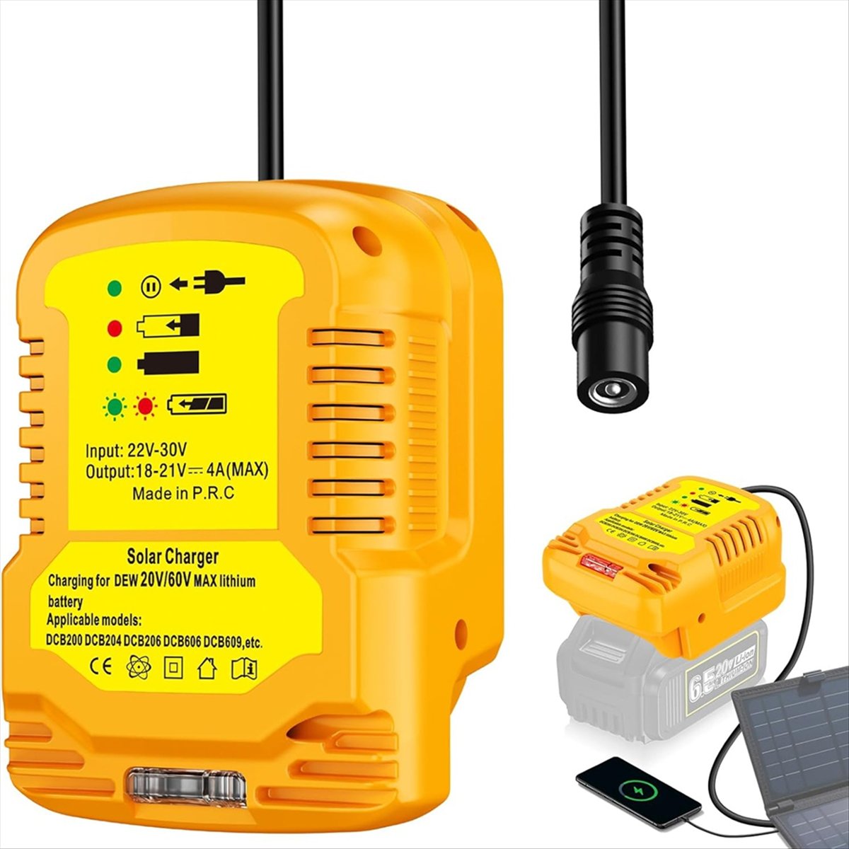 Solar-Ladeadapter für Dewalt 2 – Usb Charger Dynamo Bewertung und Preis